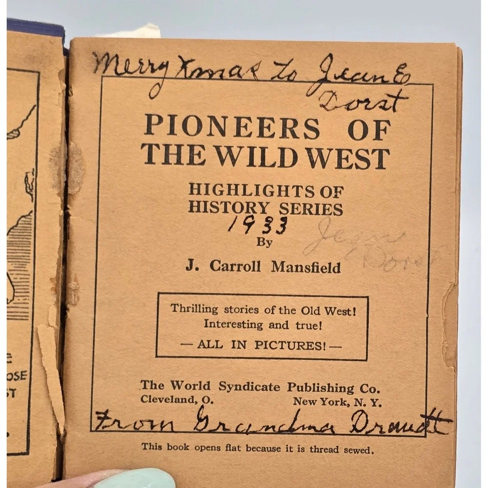 High Lights of History Book Pioneers of the Wild West J‎ Carroll Mansfield VIDEO